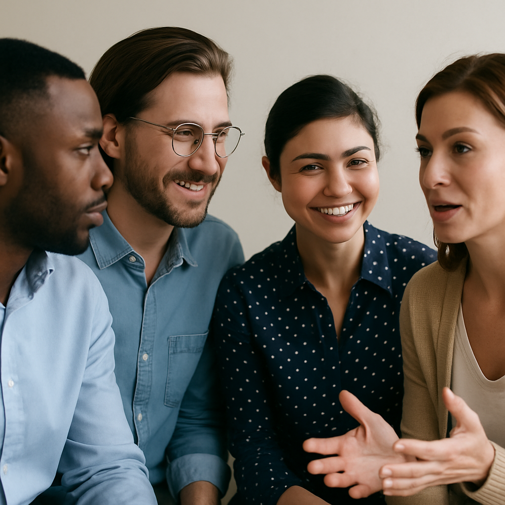 remove the policies text and just focus on the people have people in the image as a photo style image